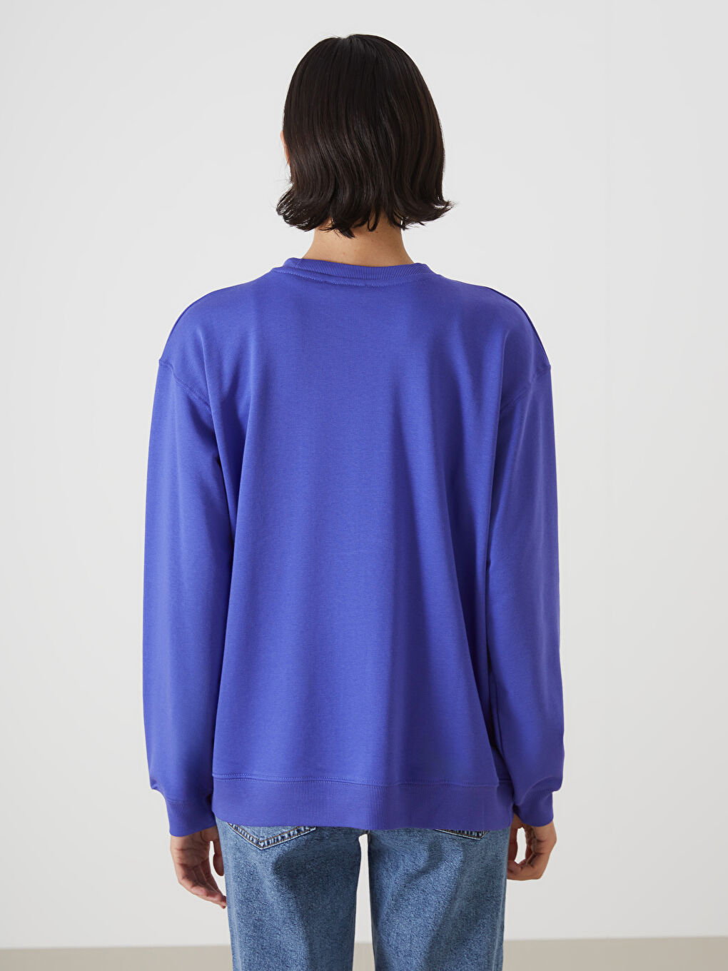 LCW Vision Crew Neck Printed Oversize Women's Sweatshirt -W4FY33Z8-H2U