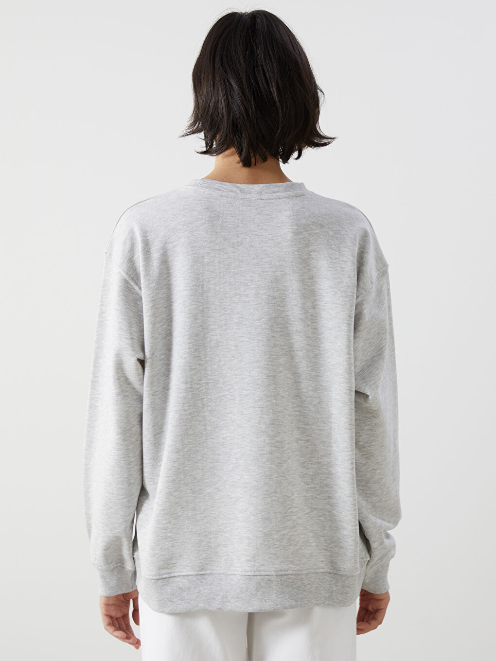 Crew Neck Printed Oversize Women's Sweatshirt-3