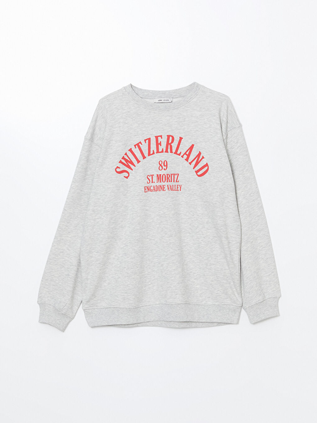 Crew Neck Printed Oversize Women's Sweatshirt-4