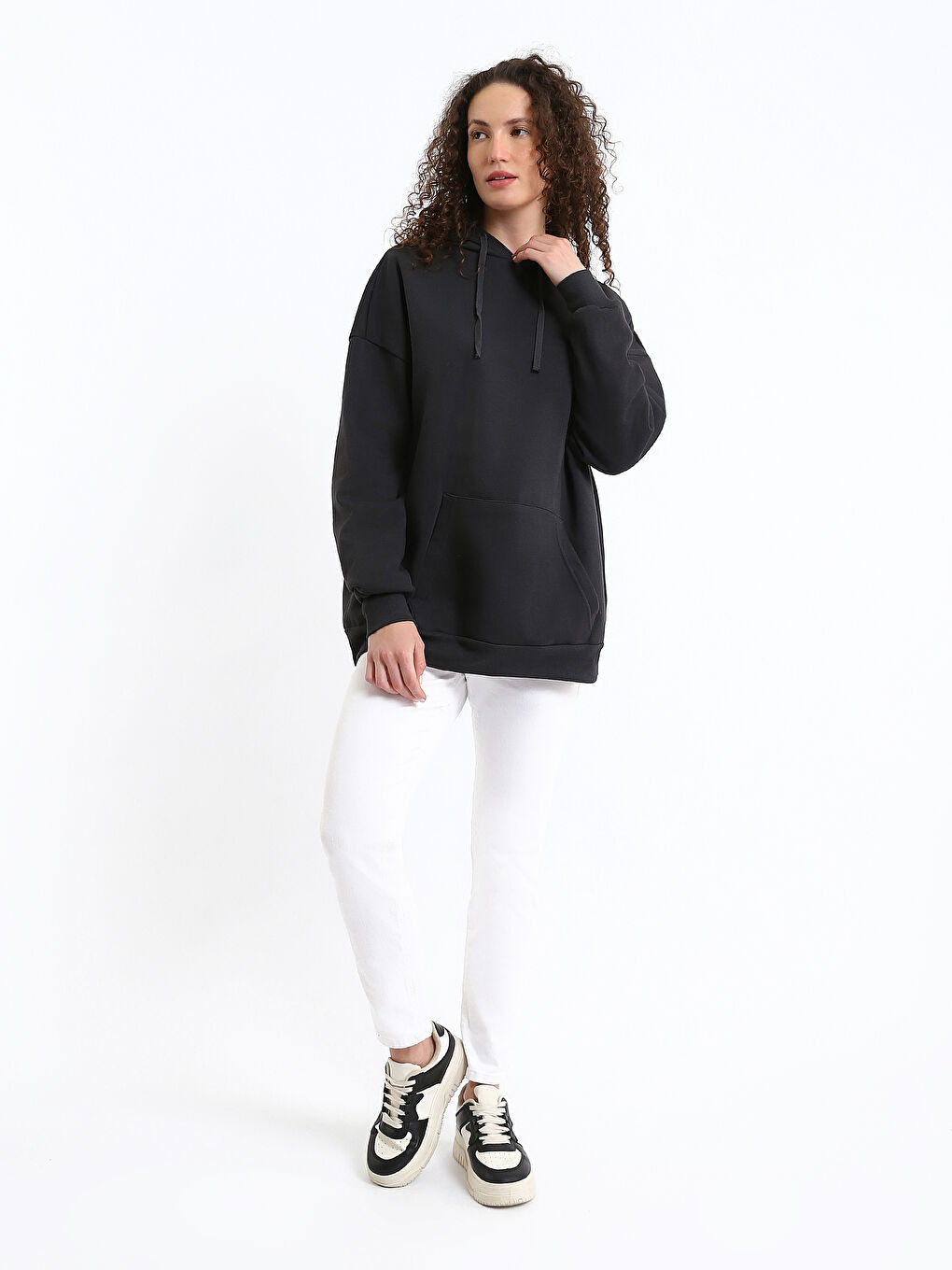 Sweat À Capuche Épais Pour Femmes Surdimensionné-1