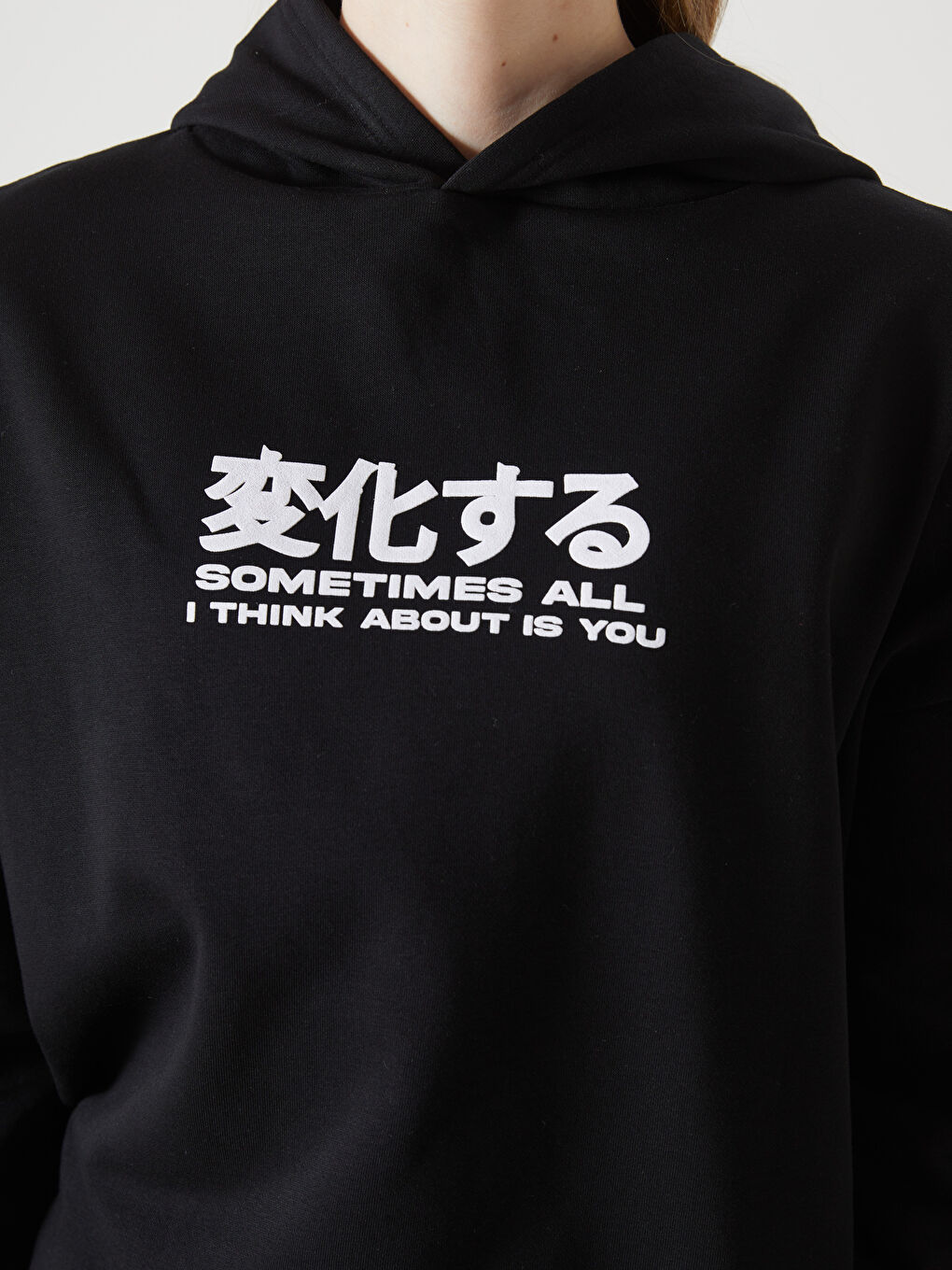 هودي سميك مطبوع أنمي واسع الحجم للسيدات-2