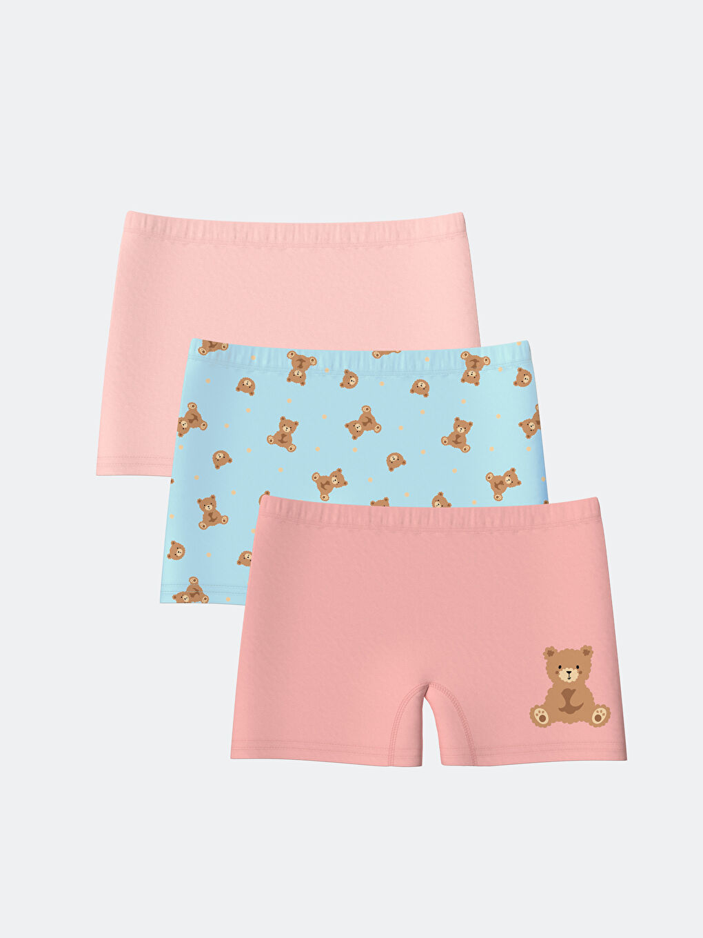 LCW Kids Pembe Baskılı Kız Çocuk Boxer 3'lü