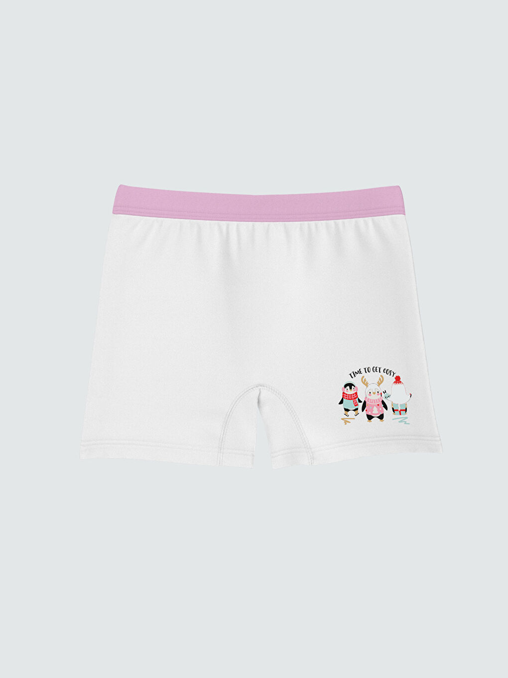 Ekru Yılbaşı Temalı Kız Çocuk Boxer 3'lü-3