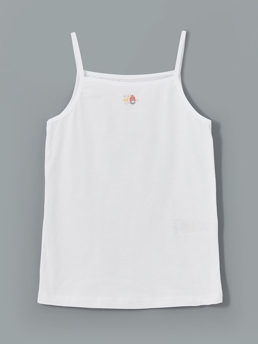 Beyaz Kare Yaka Kız Çocuk Atlet