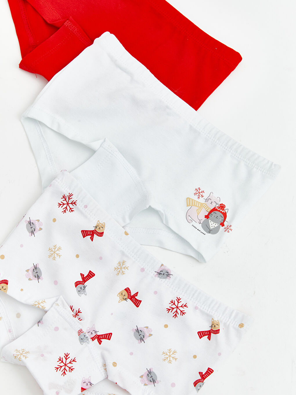 Beyaz Yılbaşı Temalı Kız Çocuk Boxer 3'lü-2