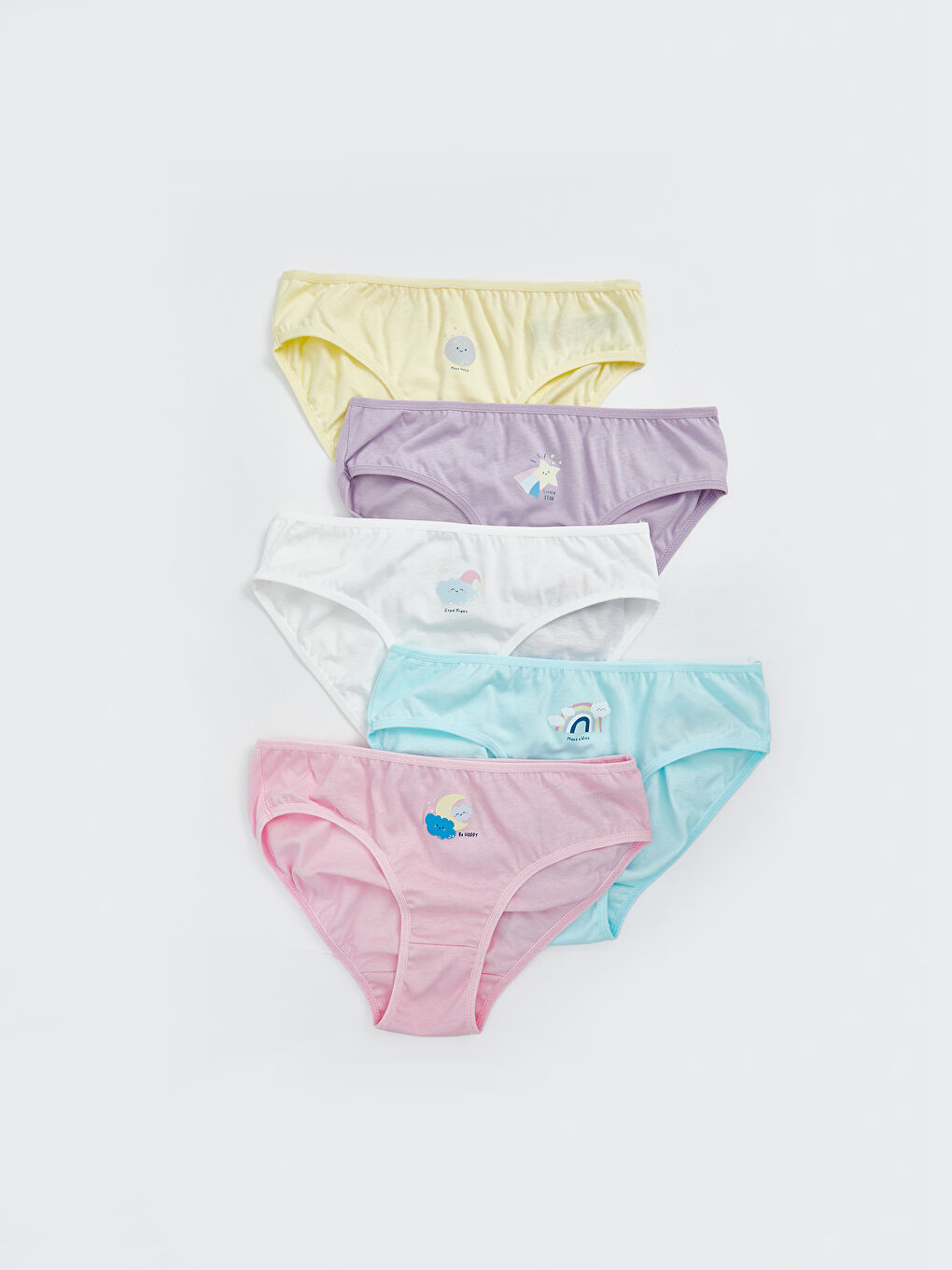 Pembe Baskılı Kız Çocuk Külot 5'li