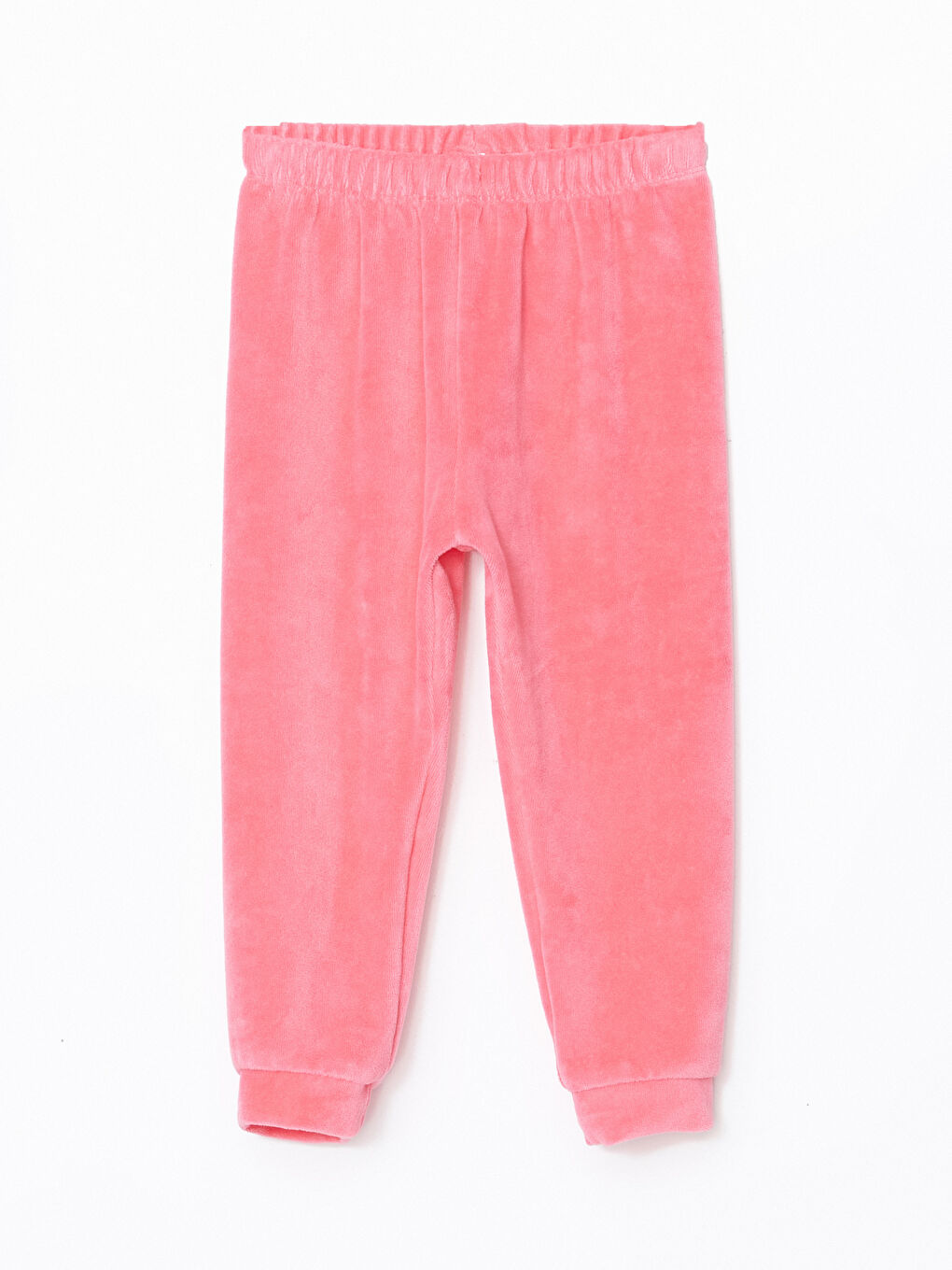 LCW baby Pembe Beli Lastikli Kız Bebek Pijama Alt