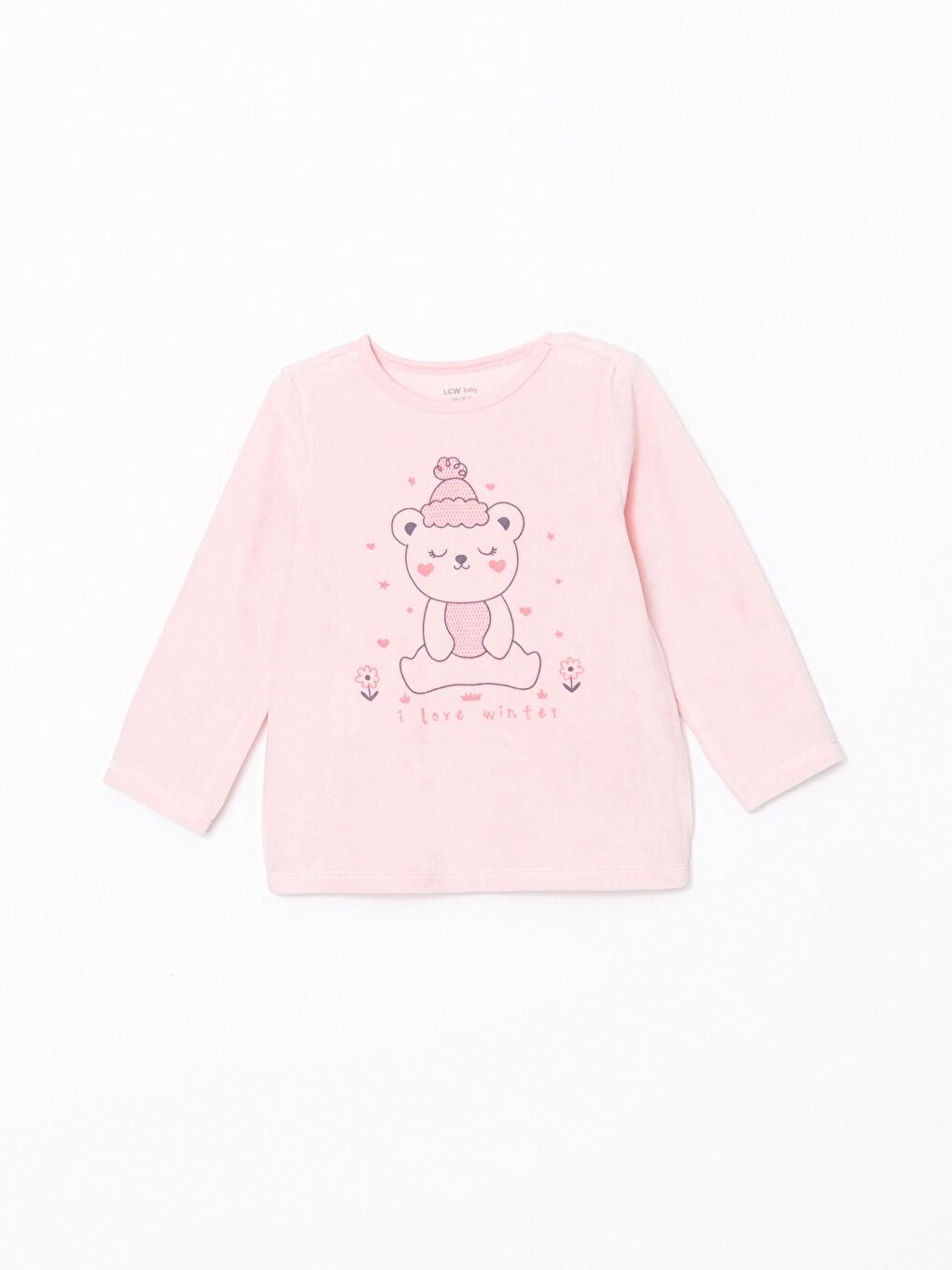 LCW Kids Pembe Bisiklet Yaka Kız Çocuk Pijama Üst