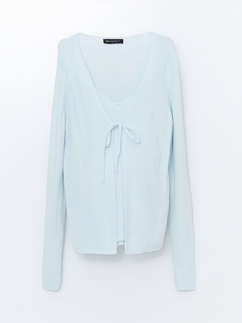 Mavi V Yaka Kadın Triko Hırka