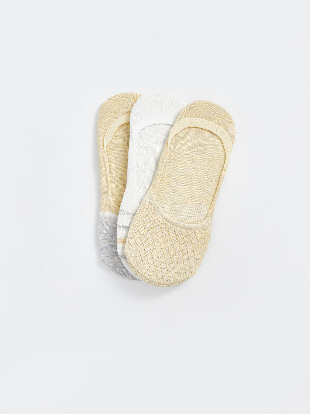 Sarı Çizgili Kadın Babet Çorap 3'lü-1