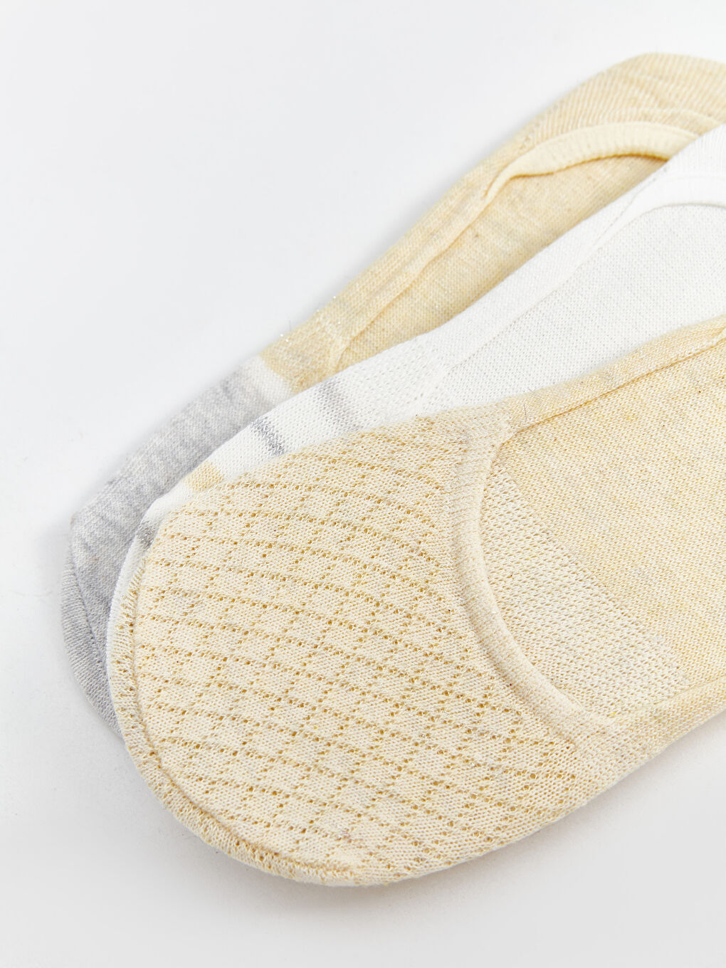 Sarı Çizgili Kadın Babet Çorap 3'lü-2