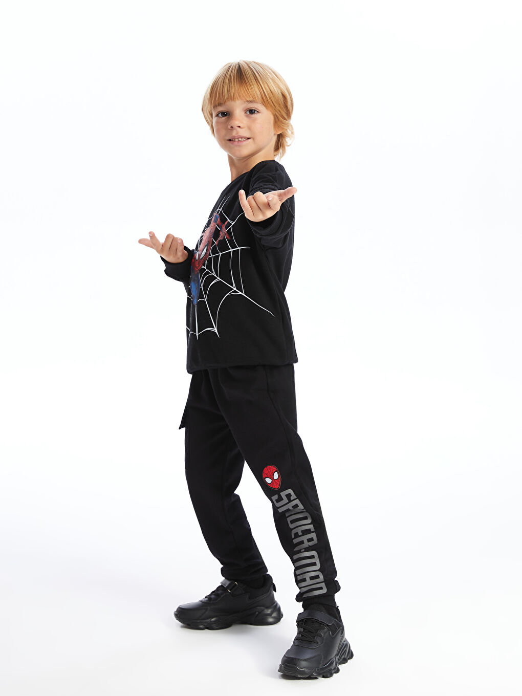 LCW Kids Thick Spider-Man Printed Boys' Jogger Sweatpants -W4G376Z1-CVL