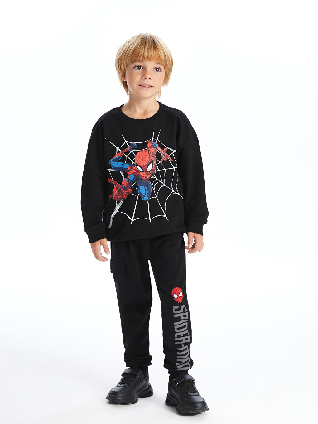 LCW Kids Thick Spider-Man Printed Boys' Jogger Sweatpants -W4G376Z1-CVL