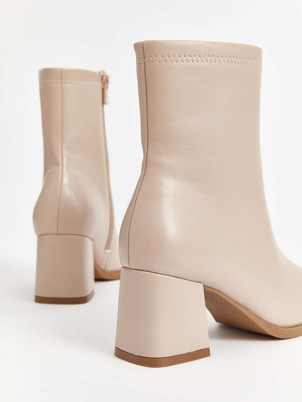 Faux Leather Women's Heeled Boots -W4G456Z8-S41