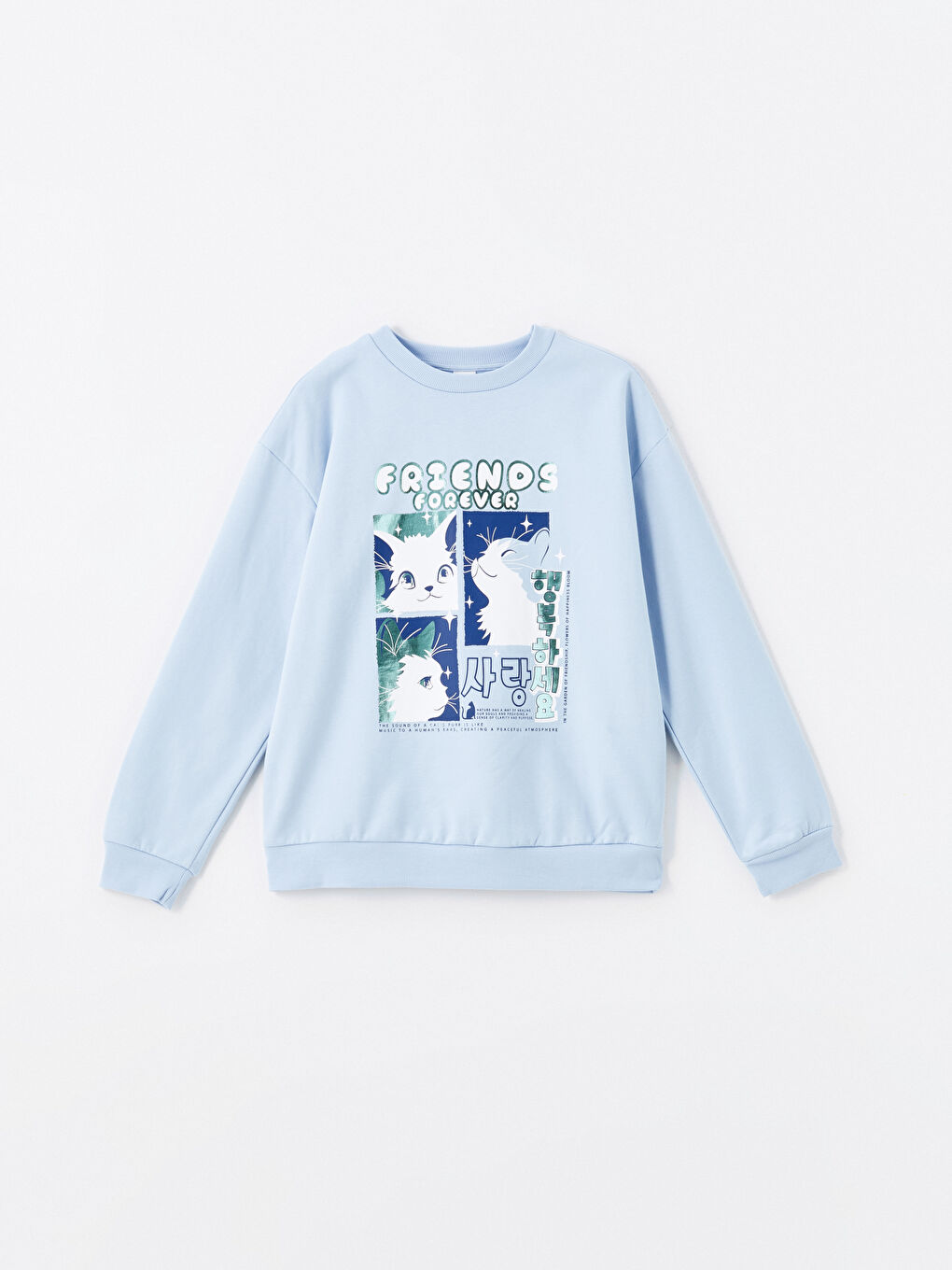 LCW Kids Krem Rengi Bisiklet Yaka Kız Çocuk Kalın Sweatshirt 2'li - 4