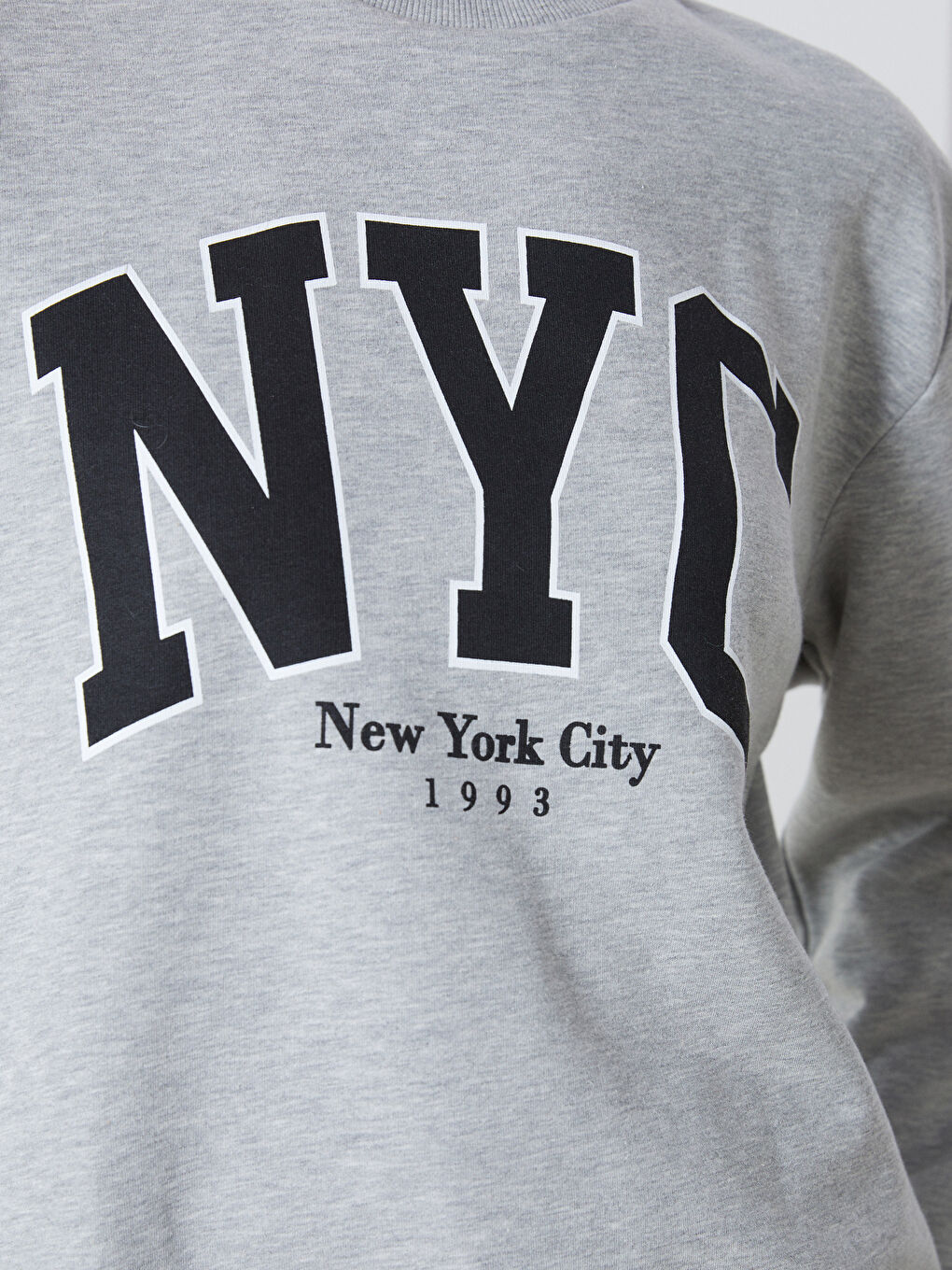 Crew Neck Printed Oversize Women's Thick Sweatshirt-2