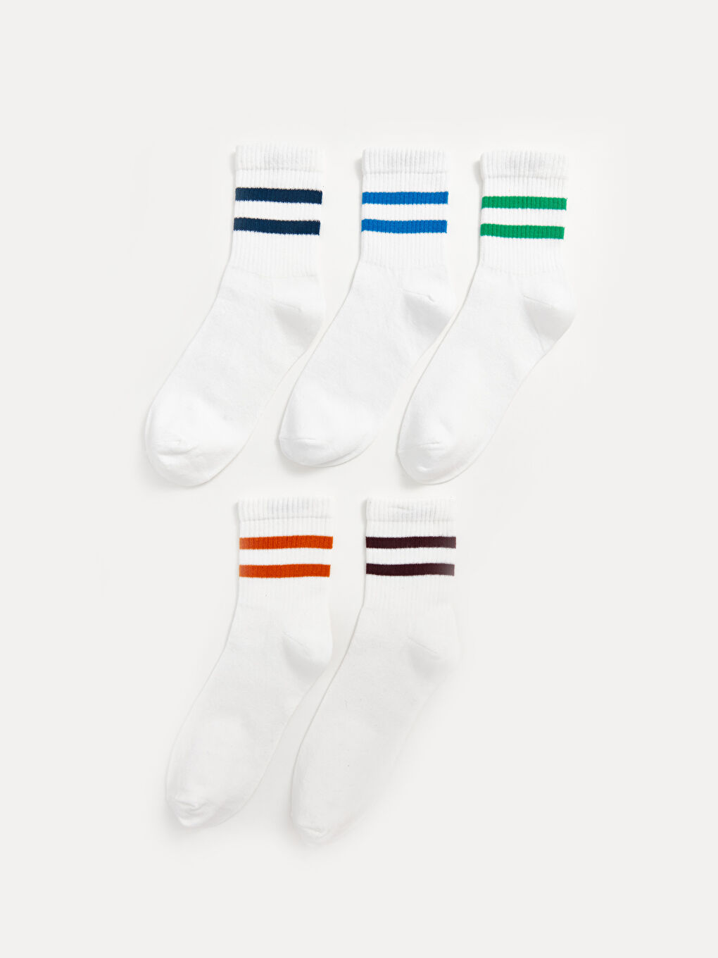 Karışık Çizgili Erkek Soket Çorap 5'li