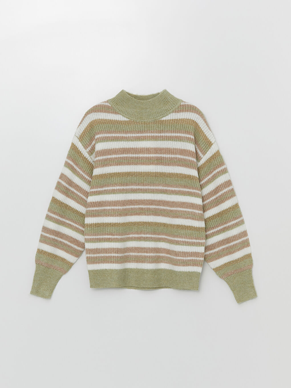 LCWAIKIKI Classic Half Turtleneck Color Block Women's Knitwear Sweater -W4G650Z8-PVH