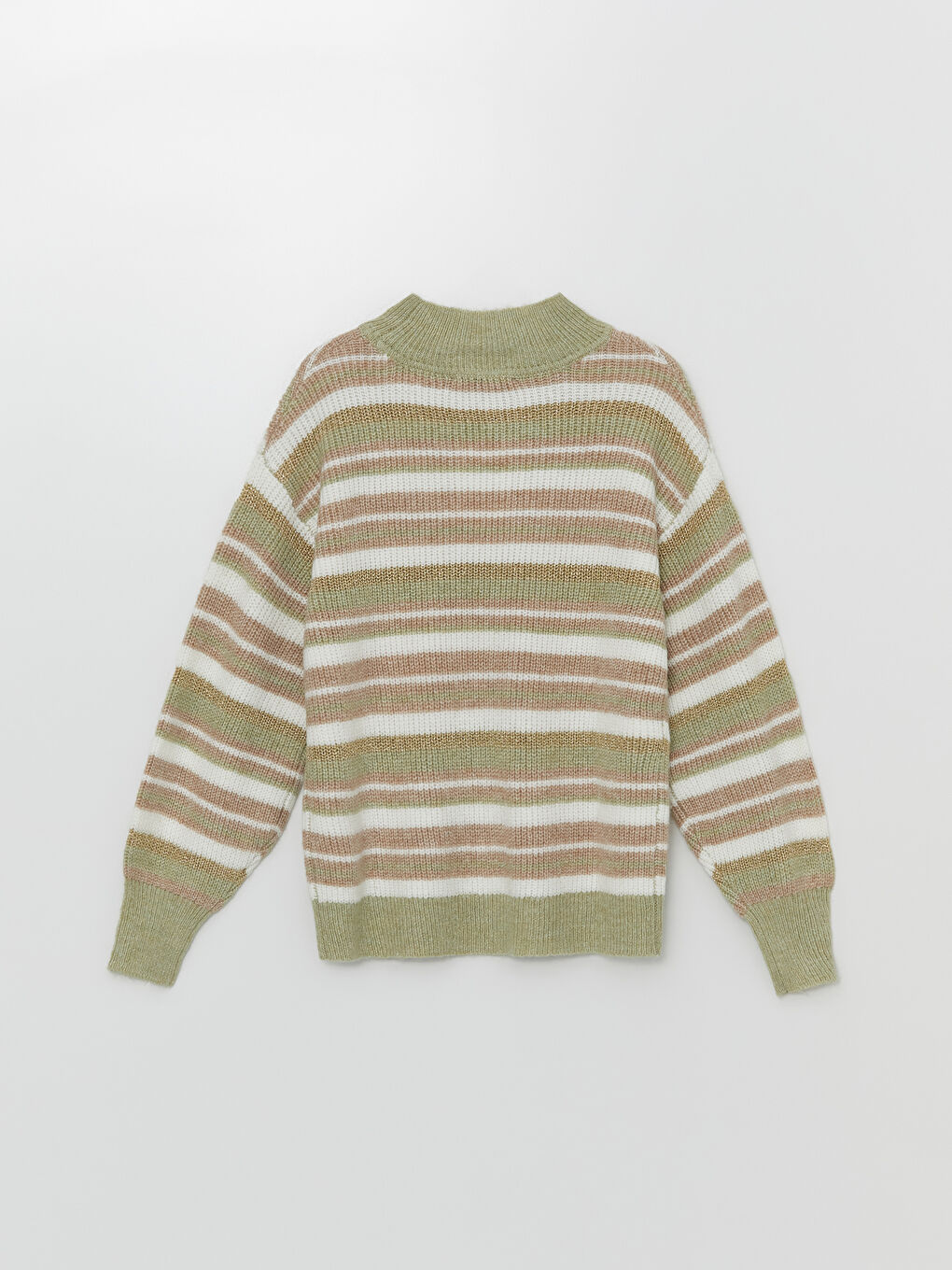 LCWAIKIKI Classic Half Turtleneck Color Block Women's Knitwear Sweater -W4G650Z8-PVH