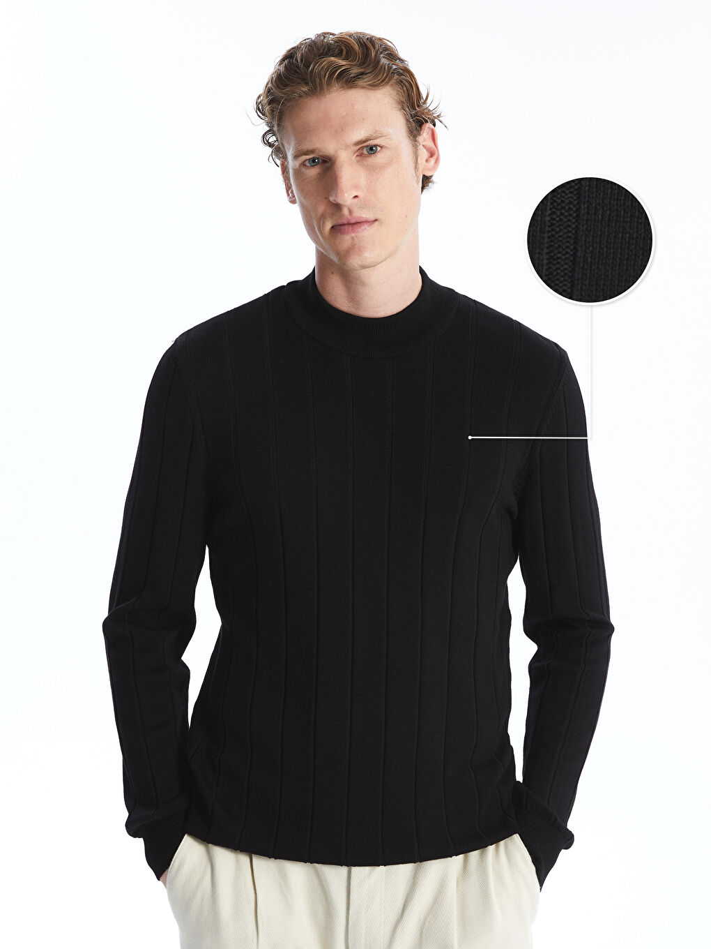 Half Turtleneck Long Sleeve Men's Knitwear Sweater