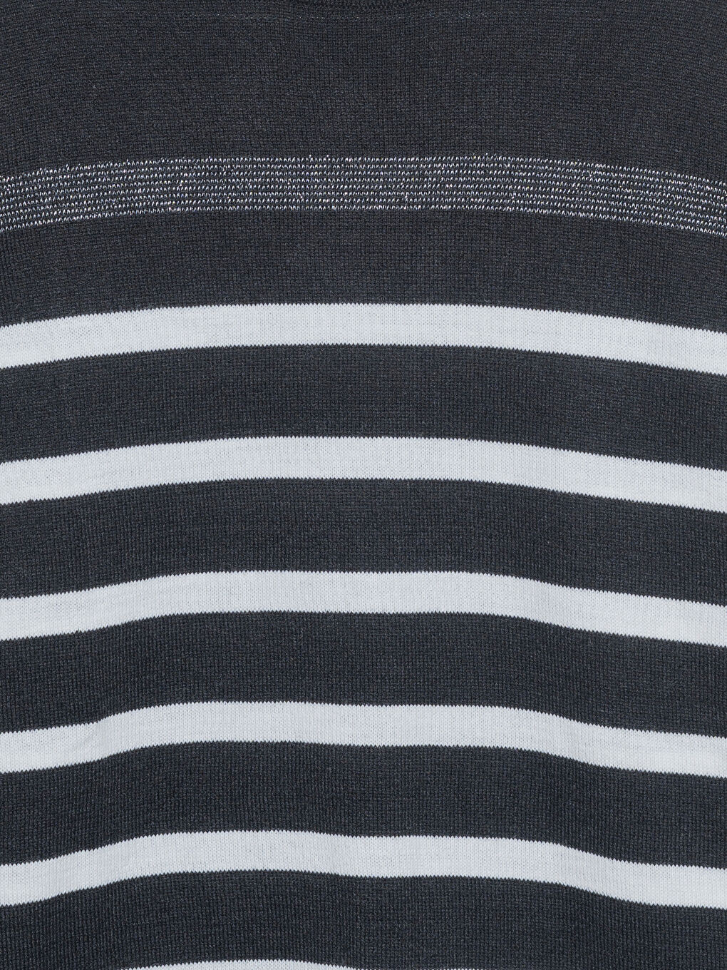 Свитер из трикотажа с круглым вырезом в полоску для женщин-6