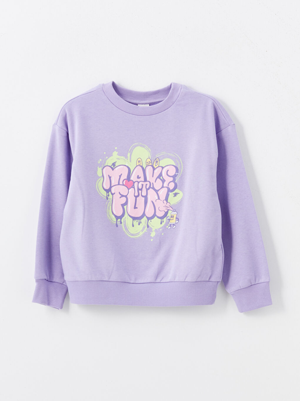 LCW Kids Koyu Lila Rahat Kalıp Kız Çocuk Sweatshirt 2'li - 1