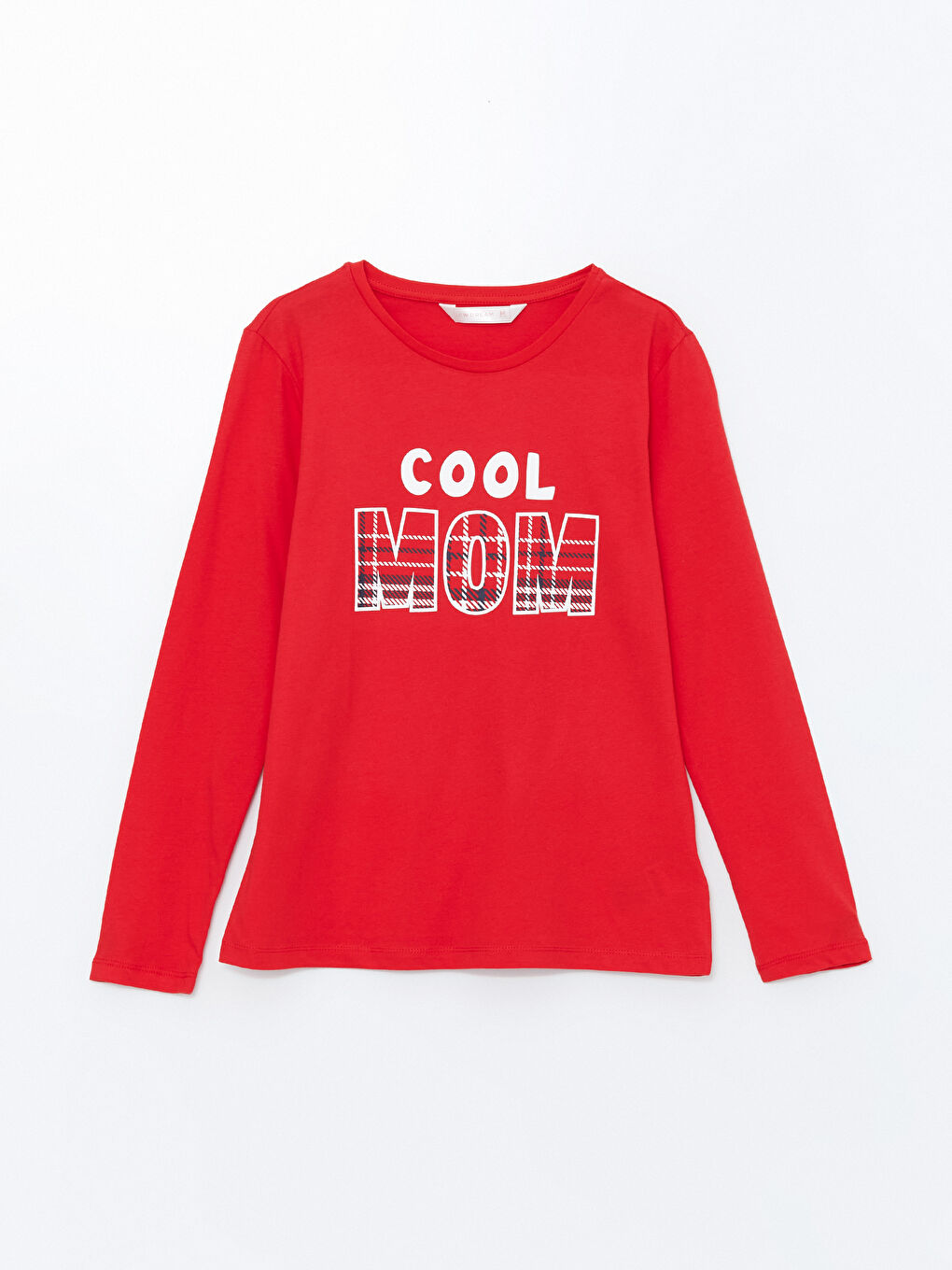 Kırmızı Bisiklet Yaka Baskılı Kadın Pijama Üstü