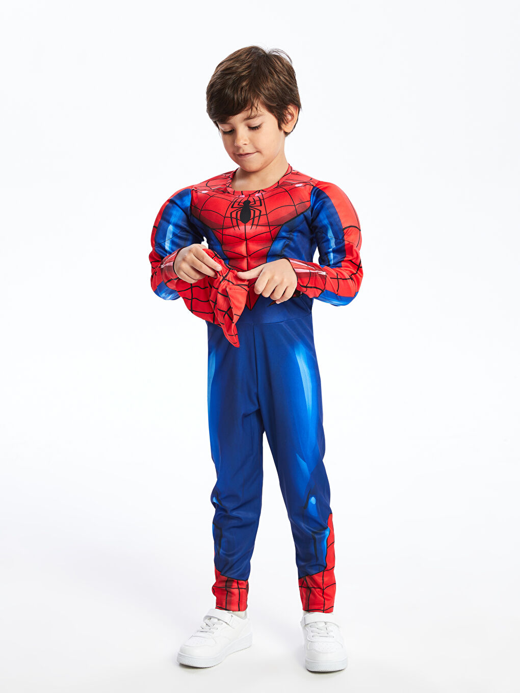 LCW Kids Kırmızı Spiderman Baskılı Maskeli Erkek Çocuk Kostüm - 1