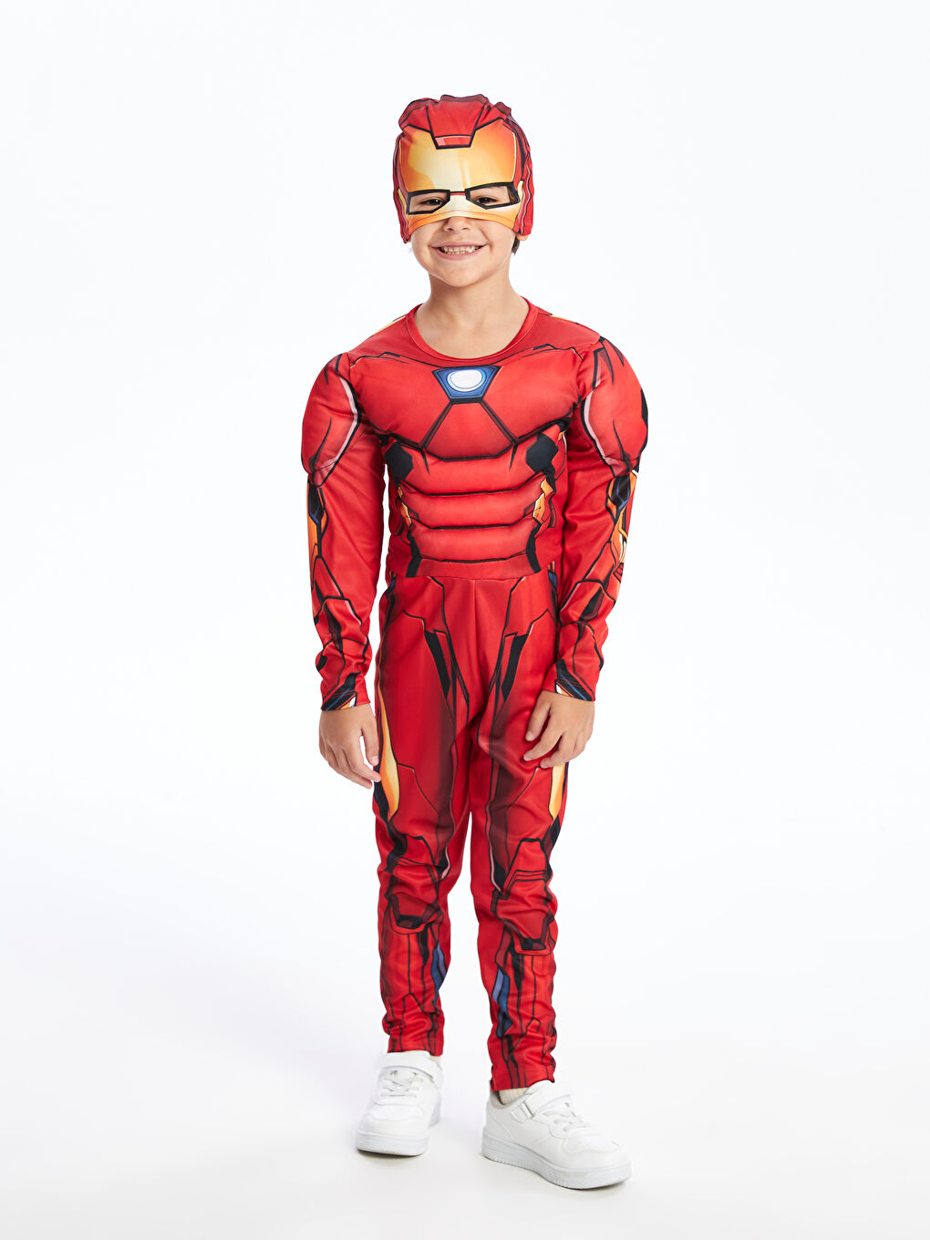 LCW Kids Kırmızı Baskılı Iron Man Baskılı Maskeli Erkek Çocuk Kostüm - 1