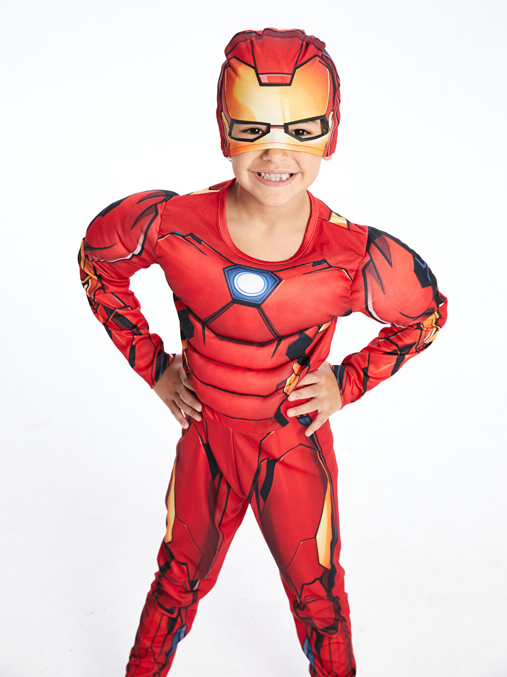 LCW Kids Kırmızı Baskılı Iron Man Baskılı Maskeli Erkek Çocuk Kostüm - 2