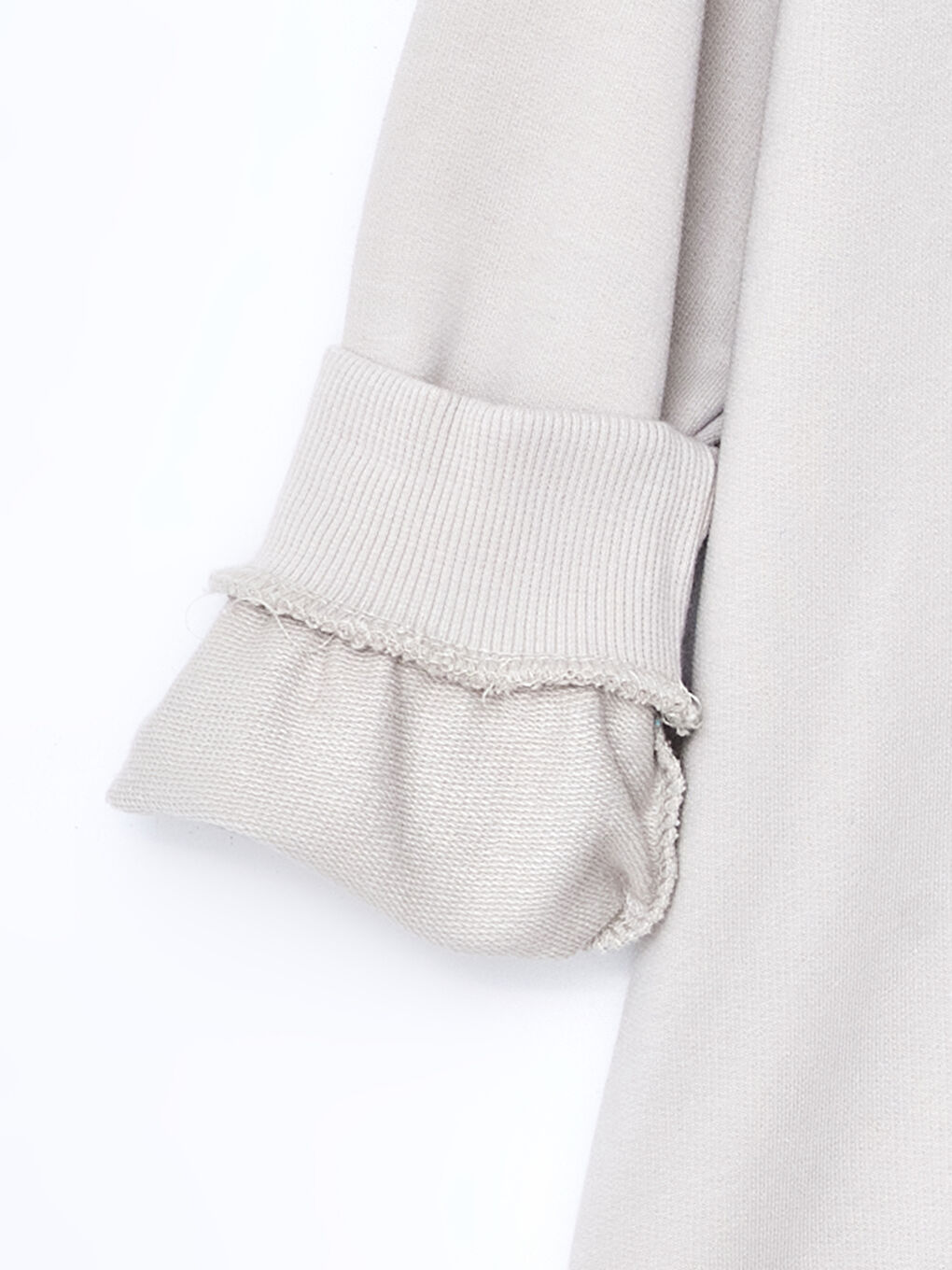 Gri Bisiklet Yaka Uzun Kollu Baskılı Erkek Çocuk Sweatshirt-1