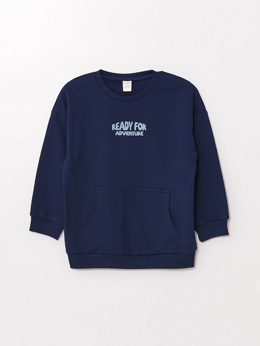 LCW baby Lacivert Bisiklet Yaka Uzun Kollu Baskılı Erkek Bebek Sweatshirt