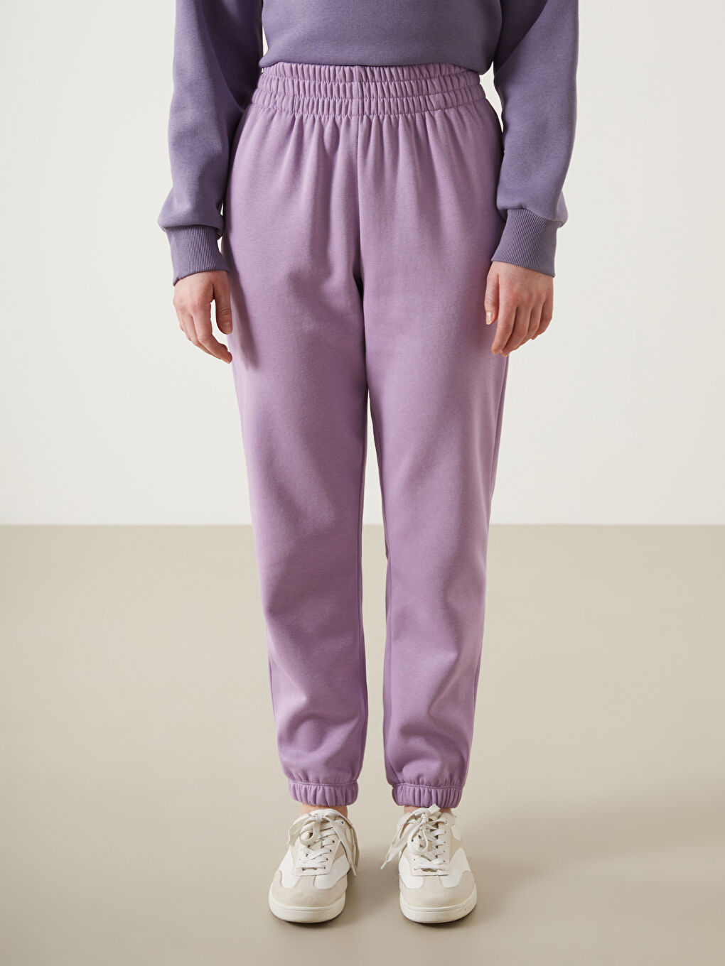 Elasticated Waist Women's Thick Jogger Sweatpants -W4GC12Z8-GSM
