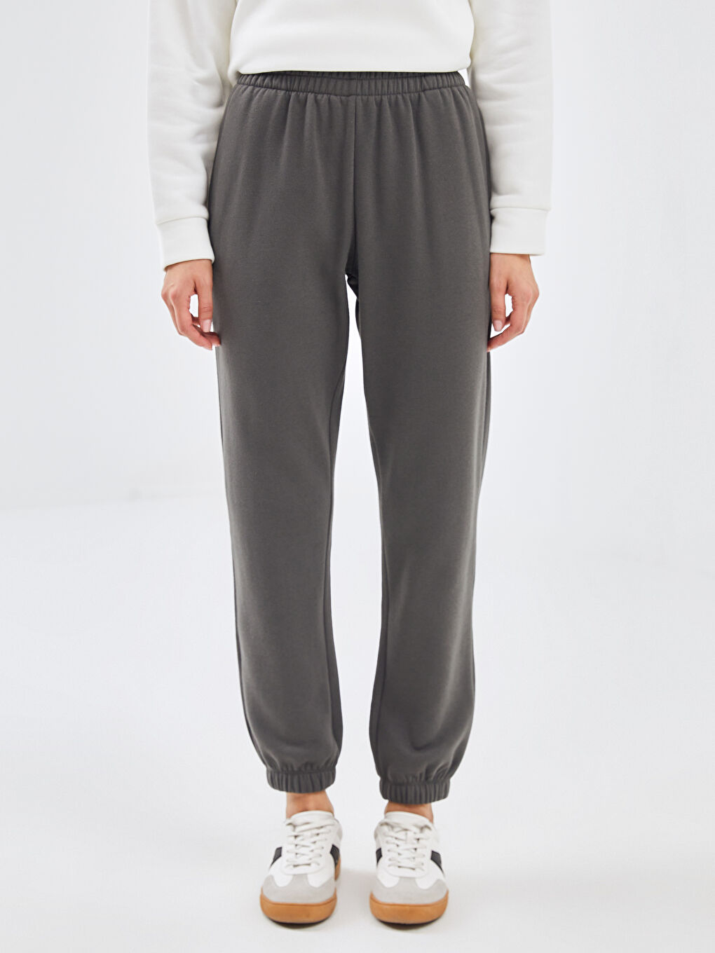 بنطلون رياضي سميك بخصر مطاطي للسيدات-1