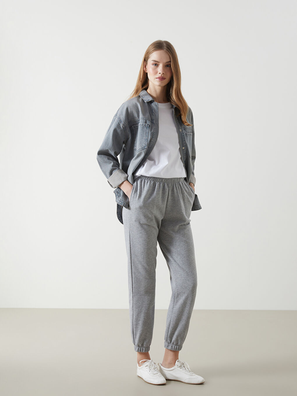 Elasticated Waist Women's Thick Jogger Sweatpants -W4GC12Z8-JMD