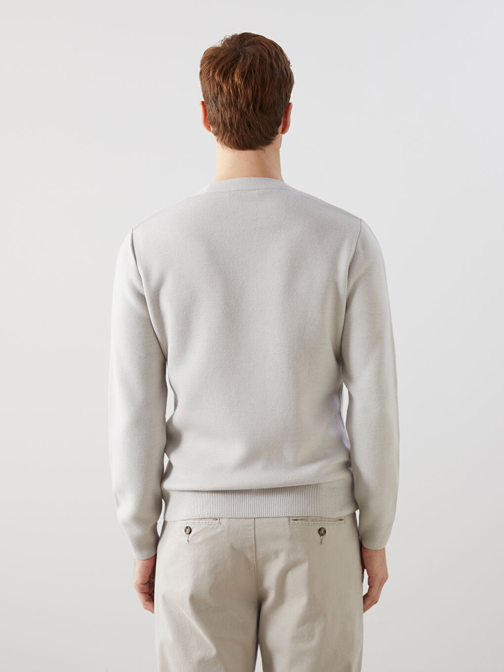 Standardni kroj V izrez Muški trikotažni kardigan-3