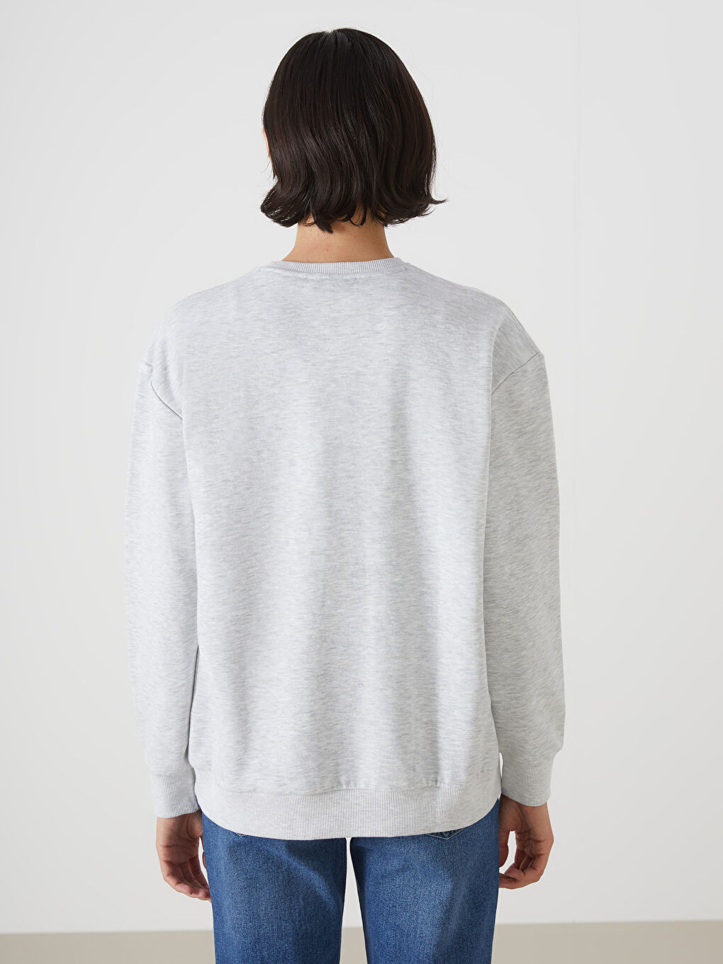 Crew Neck Printed Oversize Women's Thick Sweatshirt-3