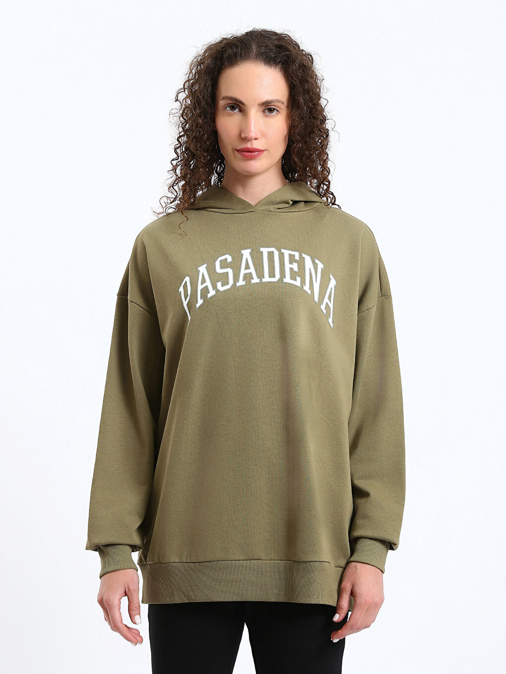 Printed Long Sleeve Oversize Women's Hoodie