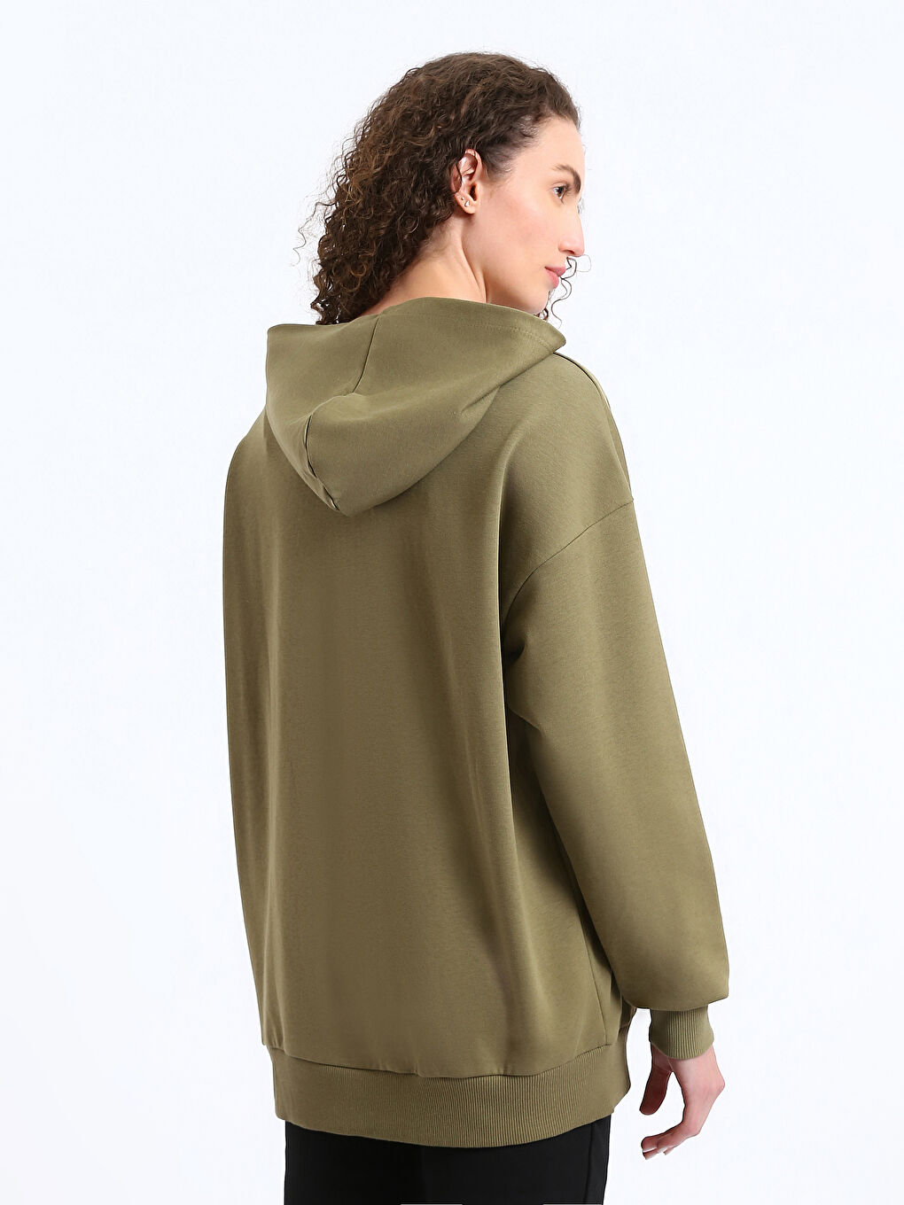 Printed Long Sleeve Oversize Women's Hoodie-4