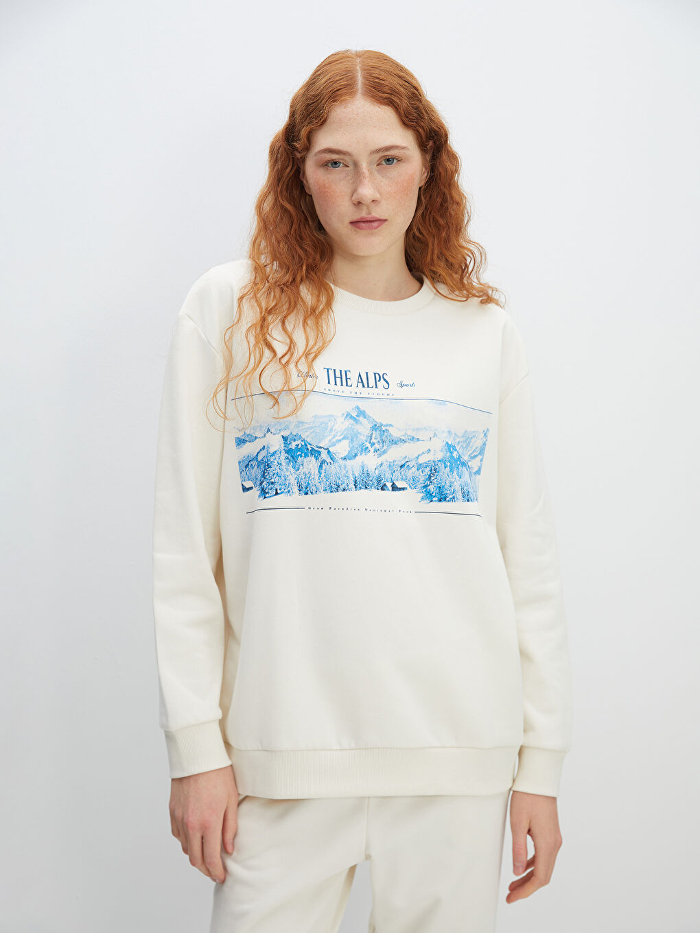 Sweatshirt Imprimé à Col Rond pour Femmes