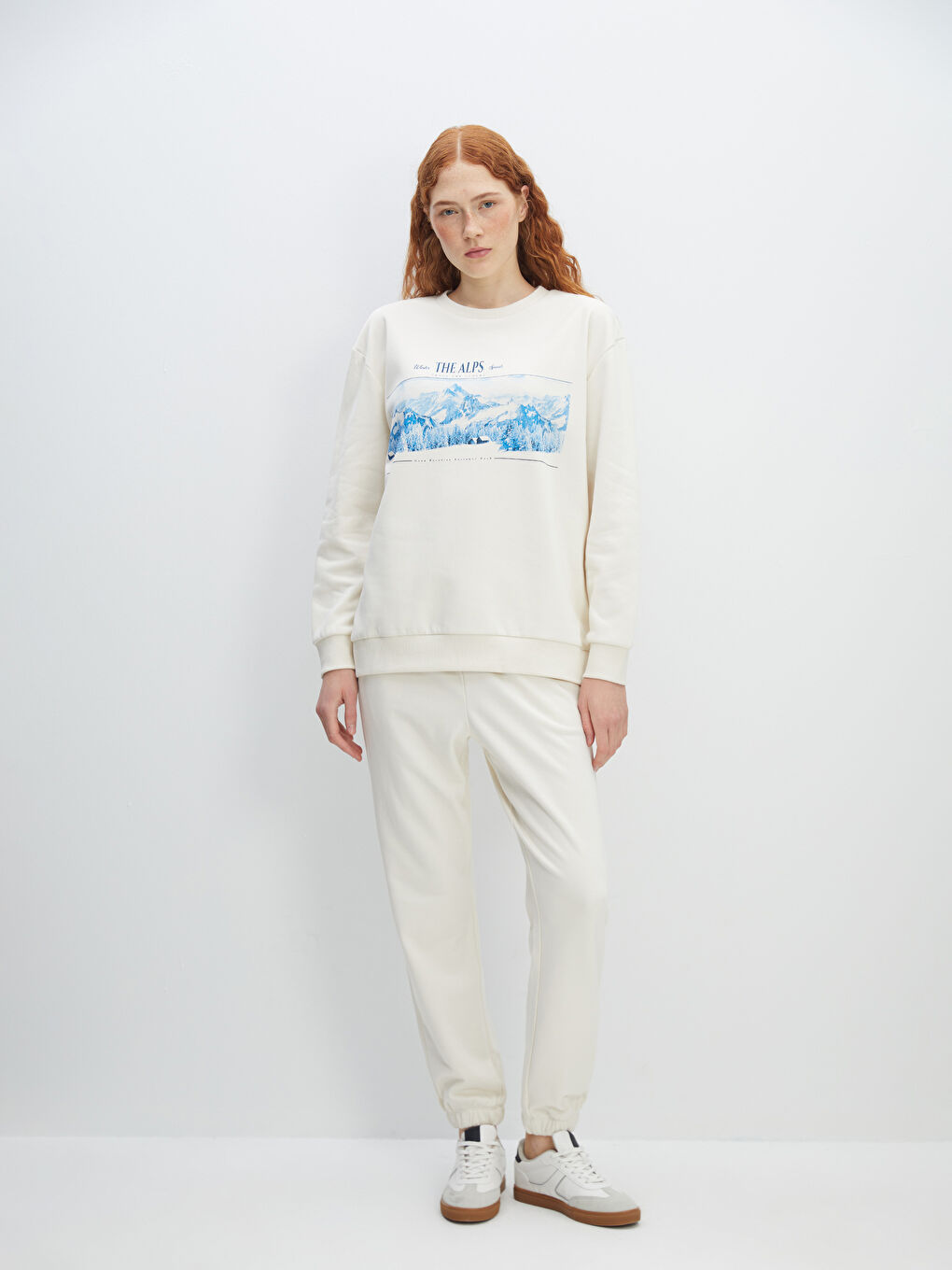 Sweatshirt Imprimé à Col Rond pour Femmes-1