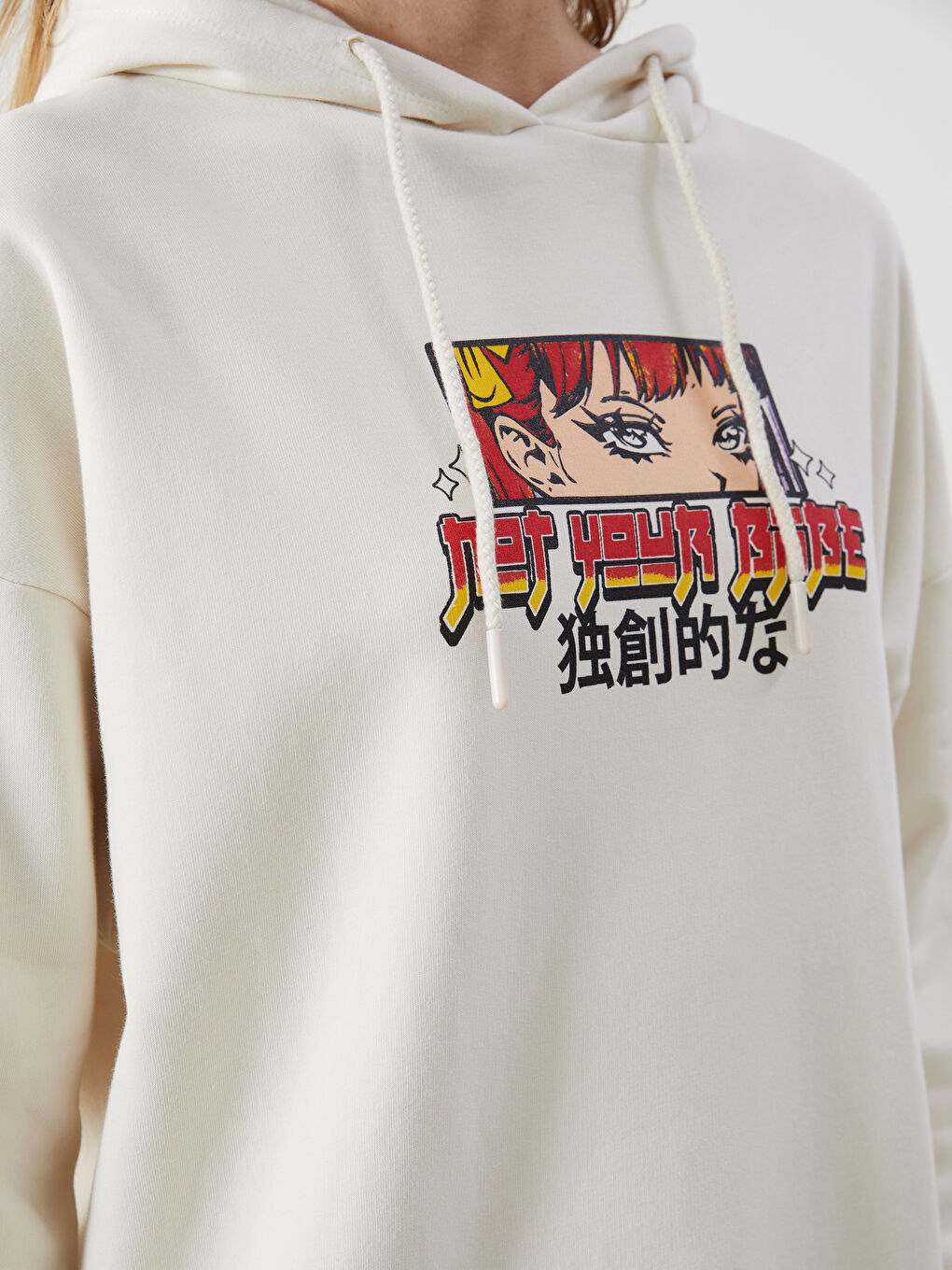 Printed Oversize Women's Hoodie -W4GC58Z8-FDU