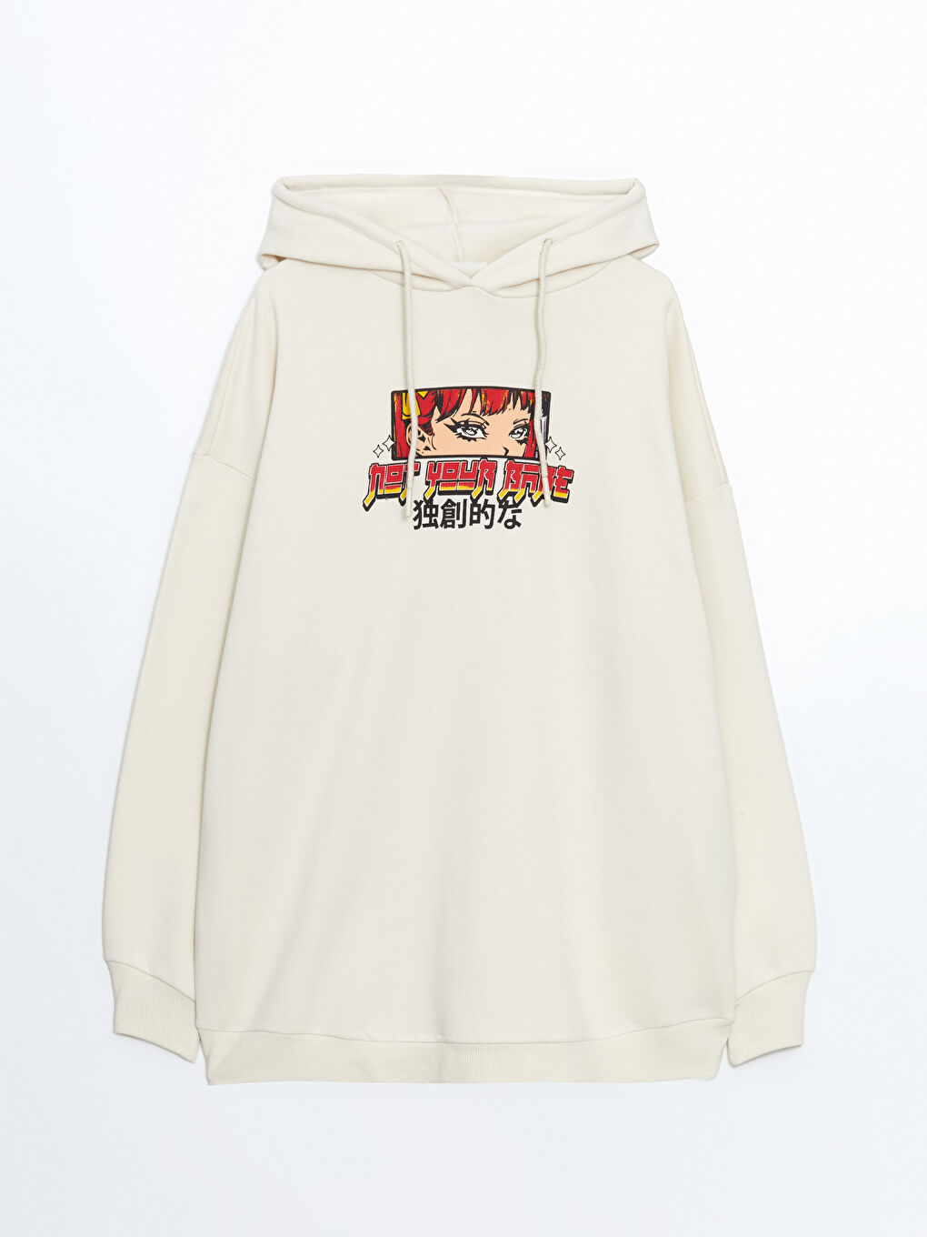 Printed Oversize Women's Hoodie -W4GC58Z8-FDU