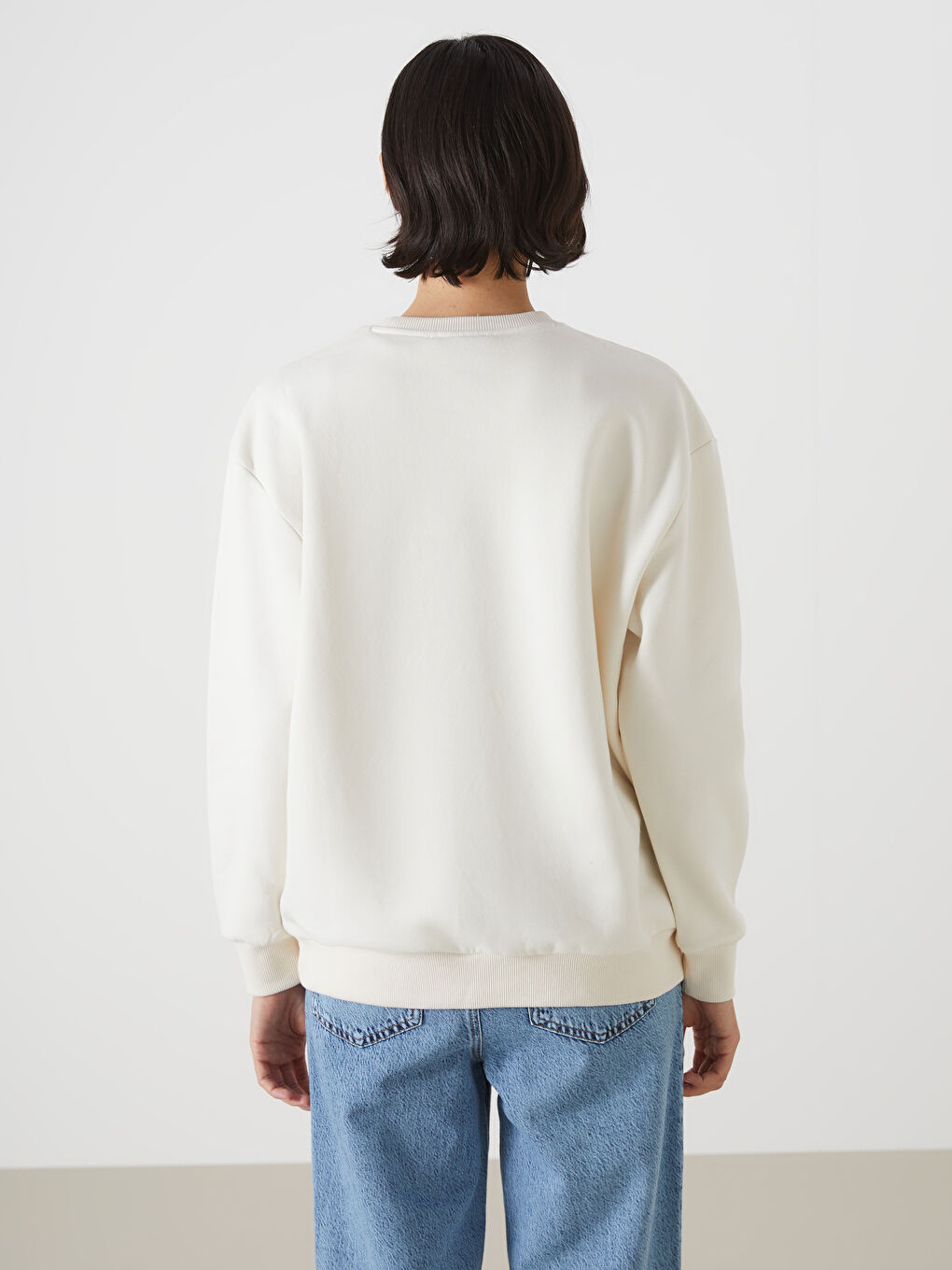 Crew Neck Printed Oversize Women's Thick Sweatshirt-3