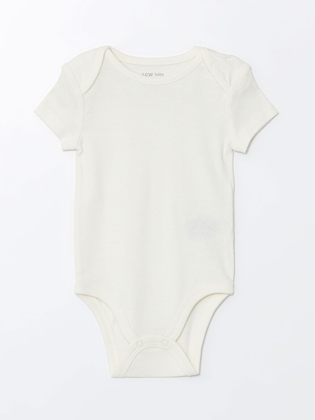 Ekru Bisiklet Yaka Kız Bebek Çıtçıtlı Body