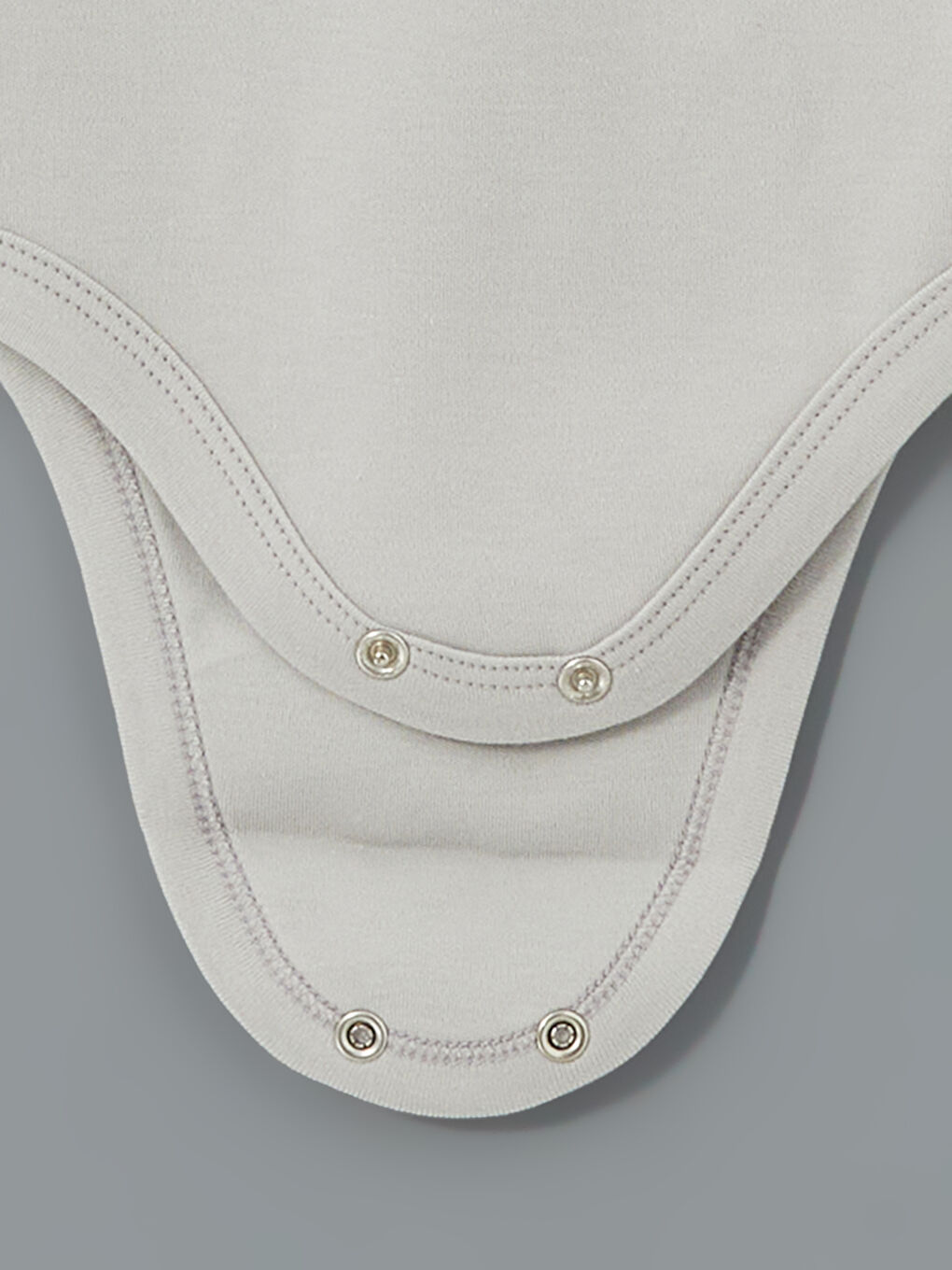 Gri Bisiklet Yaka Erkek Bebek Çıtçıtlı Bodysuit-1