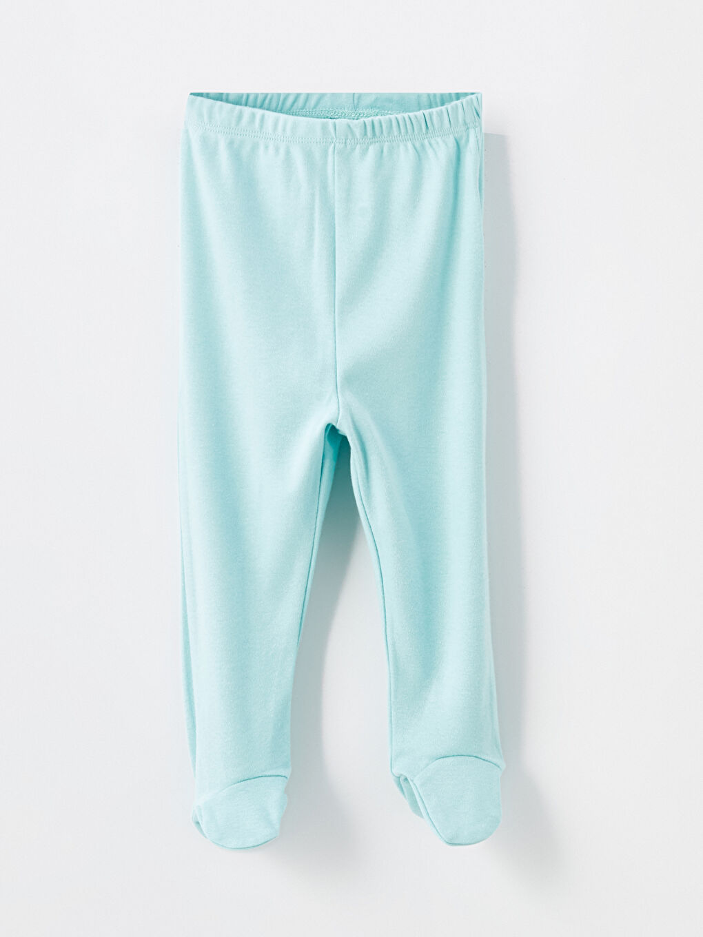 Turkuaz Beli Lastikli Erkek Bebek Çoraplı Pijama Alt