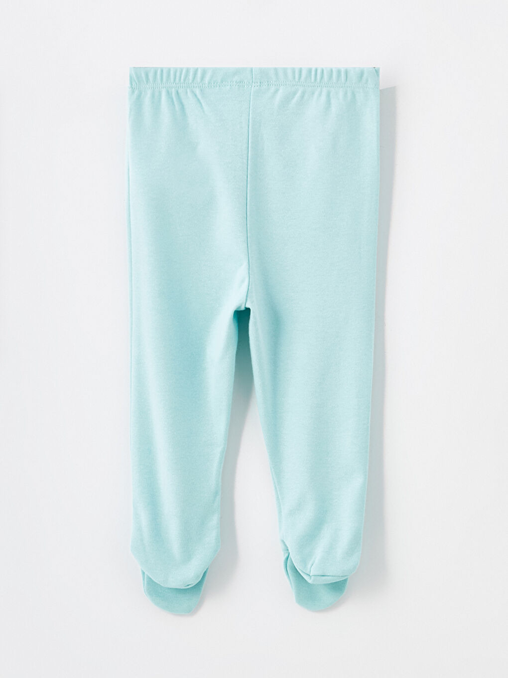 Turkuaz Beli Lastikli Erkek Bebek Çoraplı Pijama Alt-1