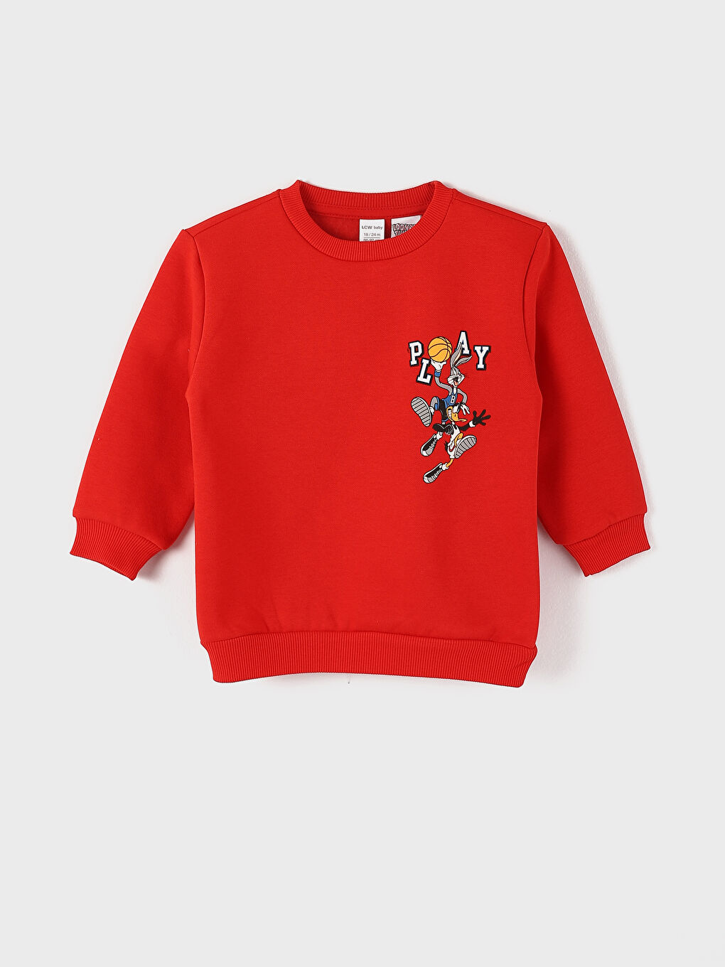 Crew Neck Bugs Bunny Printed Baby Boy Sweatshirt and Tracksuit Bottom 2-Piece Set-1