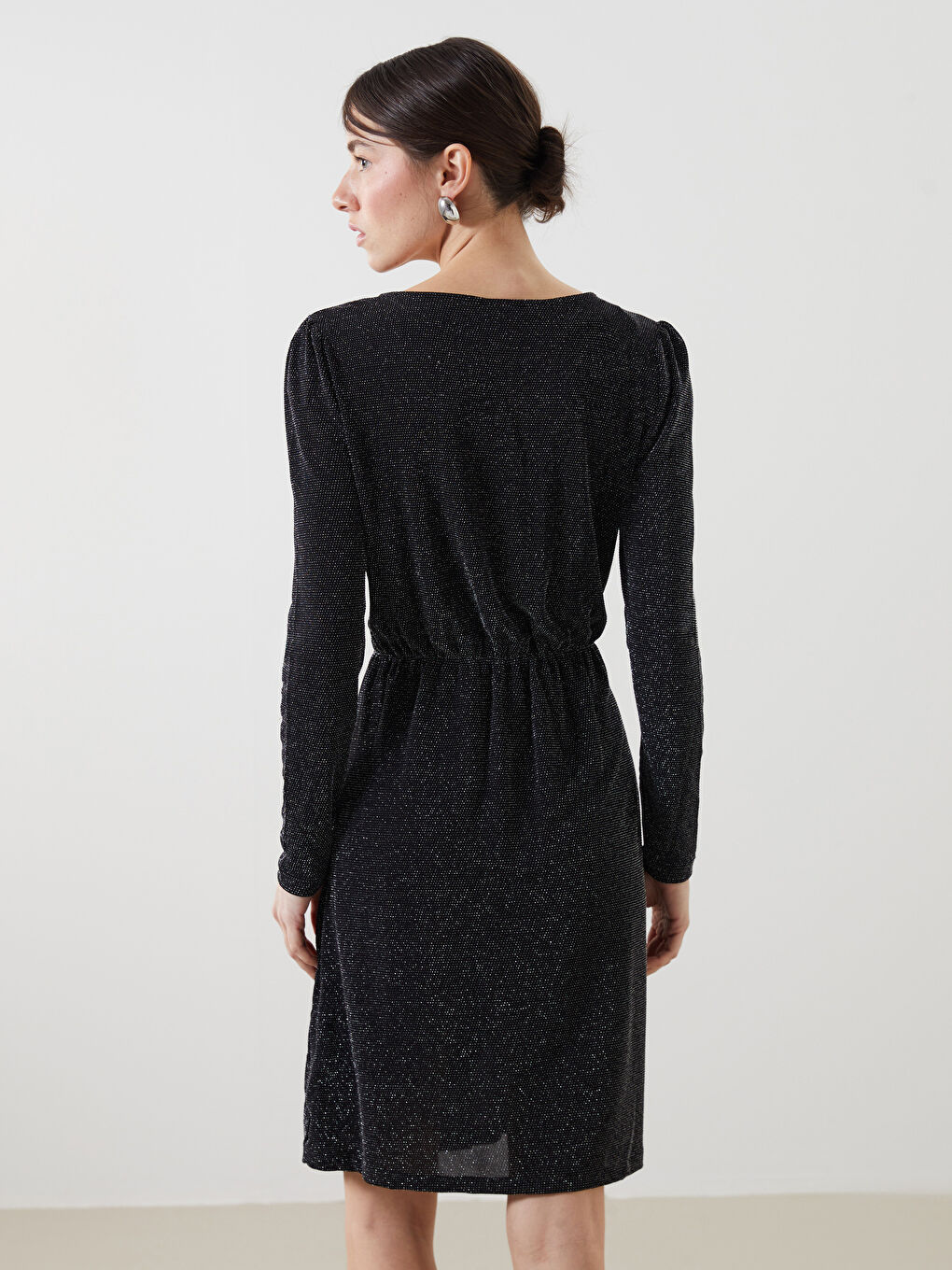 LCWAIKIKI Classic Double Breasted Collar Shiny Look Long Sleeve Women's Dress -W4GE74Z8-CVL